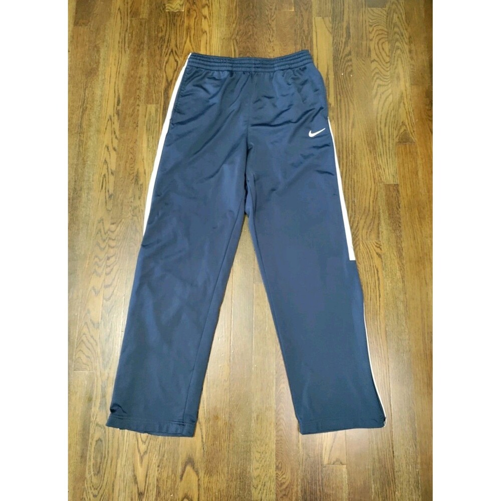 Nike Basketball Joggers Pants Men's M Inseam 32" Navy Blue White Stripes EUC